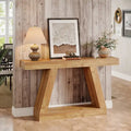 55-Inch Farmhouse Wooden Console Sofa Table with Storage - Dimensions: 11.81" D x 55.12" W x 31.5" H