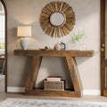 55-Inch Farmhouse Wooden Console Sofa Table with Storage - Dimensions: 11.81" D x 55.12" W x 31.5" H