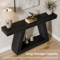 55-Inch Farmhouse Wooden Console Sofa Table with Storage - Dimensions: 11.81" D x 55.12" W x 31.5" H