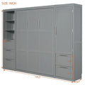 Contemporary Queen Murphy Bed with Integrated Closet and Storage Drawers