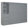 Contemporary Queen Murphy Bed with Integrated Closet and Storage Drawers