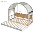 Gray Twin Bed with Arched Canopy and Trundle