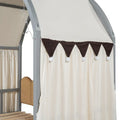 Gray Twin Bed with Arched Canopy and Trundle