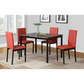 Contemporary 5-Piece Dining Set Featuring Rectangular Table and 4 High-Back Chairs