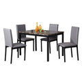 Contemporary 5-Piece Dining Set Featuring Rectangular Table and 4 High-Back Chairs