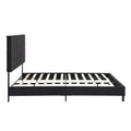 Tufted Headboard Black King Linen Bed