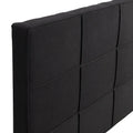Tufted Headboard Black King Linen Bed