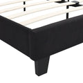 Tufted Headboard Black King Linen Bed