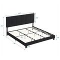 Tufted Headboard Black King Linen Bed