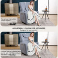 Beige Power Recliner Chair with 270° Swivel, Rocking Function, Lumbar & Neck Support Pillow, USB and Type-C Charging Ports