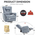 Beige Power Recliner Chair with 270° Swivel, Rocking Function, Lumbar & Neck Support Pillow, USB and Type-C Charging Ports