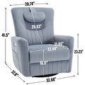 Beige Power Recliner Chair with 270° Swivel, Rocking Function, Lumbar & Neck Support Pillow, USB and Type-C Charging Ports