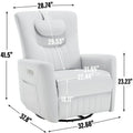 Beige Power Recliner Chair with 270° Swivel, Rocking Function, Lumbar & Neck Support Pillow, USB and Type-C Charging Ports
