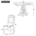 Vintage White 5-Piece Wooden Dining Set with Extendable Table and 4 Chairs