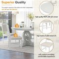Vintage White 5-Piece Wooden Dining Set with Extendable Table and 4 Chairs