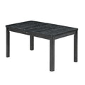 7-Piece Extendable Wooden Dining Table Set in Black and Gray with 6 Chairs
