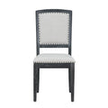 7-Piece Extendable Wooden Dining Table Set in Black and Gray with 6 Chairs