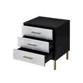 Solid Wood 3-Drawer Bachelors Chest - Stylish Storage Cabinet with Wooden Handles for Bedroom and Living Room