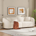 87.5 Boucle Curved 3-Seater Sofa with Sculptural Ergonomics