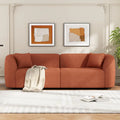 87.5 Boucle Curved 3-Seater Sofa with Sculptural Ergonomics