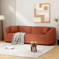 87.5 Boucle Curved 3-Seater Sofa with Sculptural Ergonomics