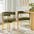 Set of 2 Chenille Upholstered Armchairs
