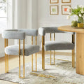 Set of 2 Chenille Upholstered Armchairs