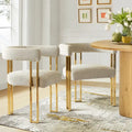 Set of 2 Chenille Upholstered Armchairs