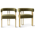 Set of 2 Chenille Upholstered Armchairs
