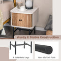 Gymax Set of 2 Compact Modern Nightstands with Sliding Drawer