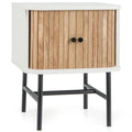 Gymax Set of 2 Compact Modern Nightstands with Sliding Drawer
