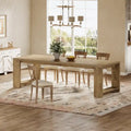 86.61-Inch Extra Long Wooden Dining Table for 6 to 8 People