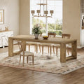 86.61-Inch Extra Long Wooden Dining Table for 6 to 8 People