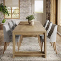 86.61-Inch Extra Long Wooden Dining Table for 6 to 8 People