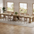 86.61-Inch Extra Long Wooden Dining Table for 6 to 8 People