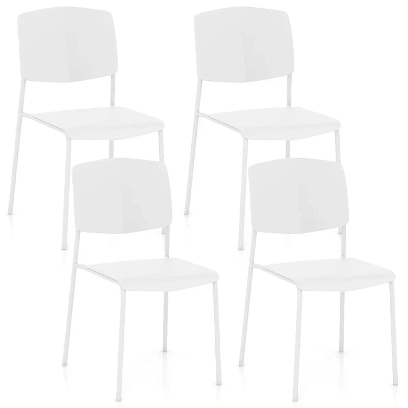 Set of 4 Stackable Dining Chairs with Ergonomic Backrest and Spacious Seat by Gymax