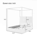 Contemporary Luxe Metal Canopy Bed Featuring a High Upholstered Headboard