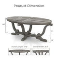 Denhour 48-Inch Vintage Grey Farmhouse Coffee Table - DH BASIC Collection