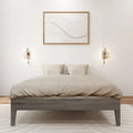 Full-Size Platform Bed with Plank and Beam Design