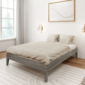 Full-Size Platform Bed with Plank and Beam Design