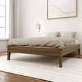 Full-Size Platform Bed with Plank and Beam Design