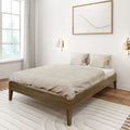 Full-Size Platform Bed with Plank and Beam Design