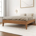 Full-Size Platform Bed with Plank and Beam Design