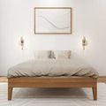 Full-Size Platform Bed with Plank and Beam Design
