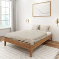 Full-Size Platform Bed with Plank and Beam Design