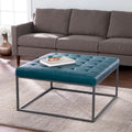 SEI Furniture Healy Tufted Ottoman in Faux Leather