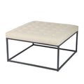 SEI Furniture Healy Tufted Ottoman in Faux Leather