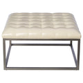 SEI Furniture Healy Tufted Ottoman in Faux Leather