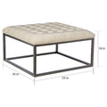 SEI Furniture Healy Tufted Ottoman in Faux Leather