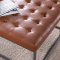 SEI Furniture Healy Tufted Ottoman in Faux Leather